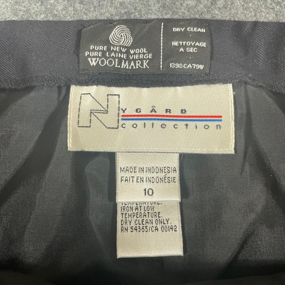 Nygard Collection Skirt Womens 10 Black Wool Straight New York Times Deadstock - Picture 6 of 12